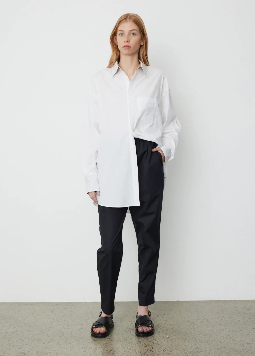 Contrast Stitch Poplin Pant