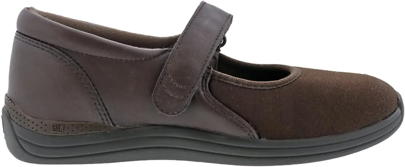 Drew Women's Magnolia Comfortable Slip-Resistant Mary Jane Adjustable Strap Flat with Arch Support