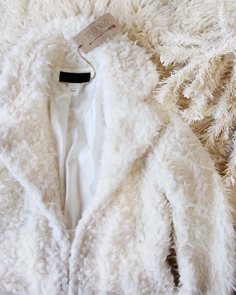 Fireside Shearling Coat in White