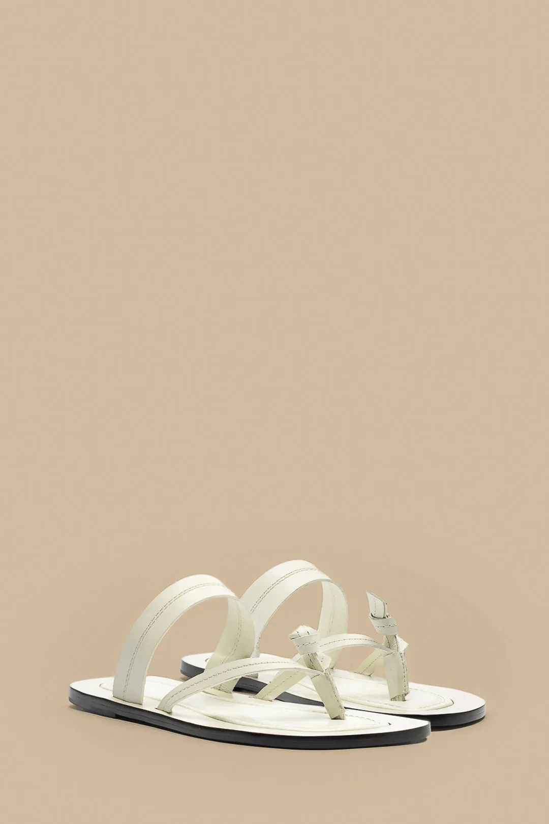 Ivory Tie Flat Sandal