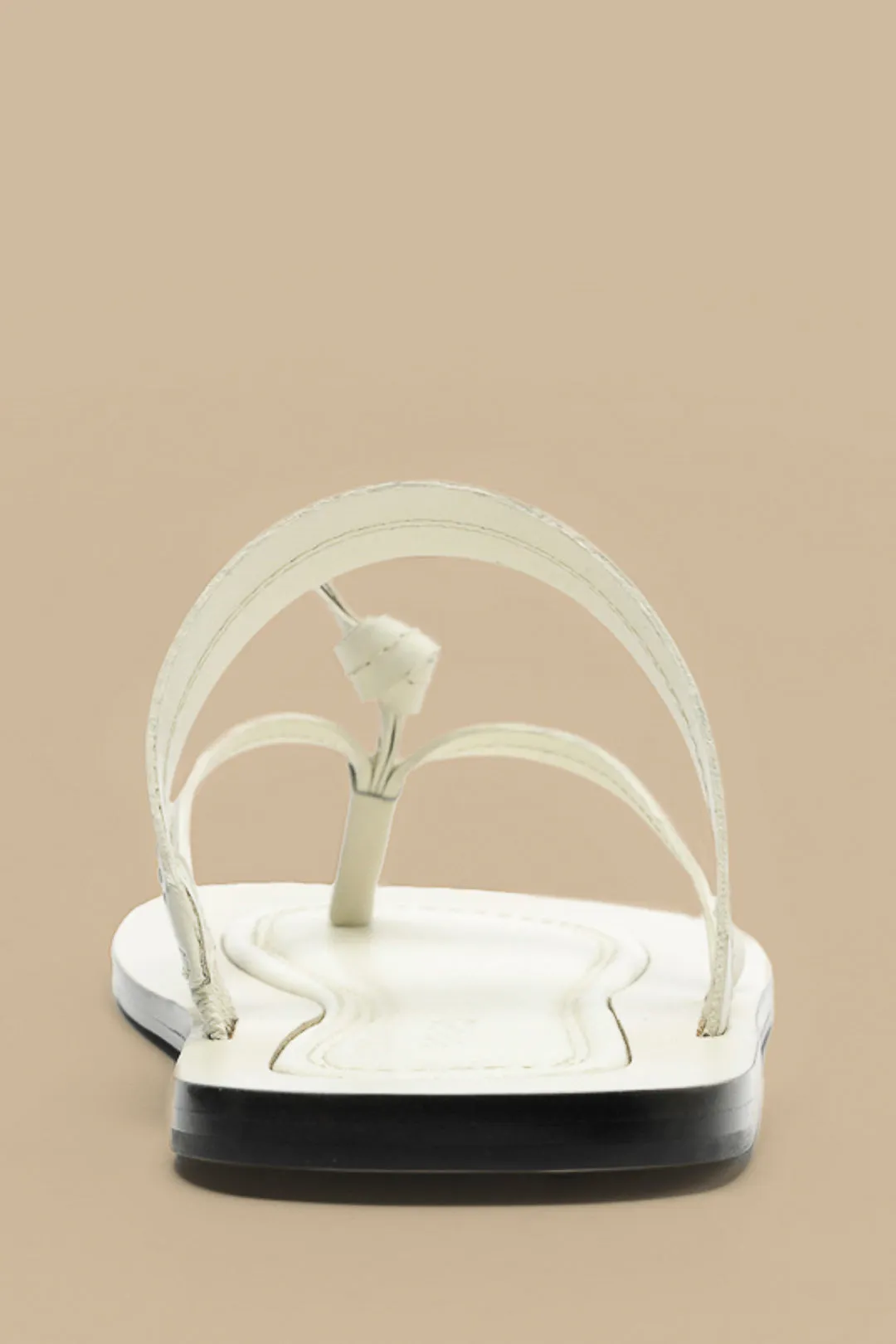 Ivory Tie Flat Sandal