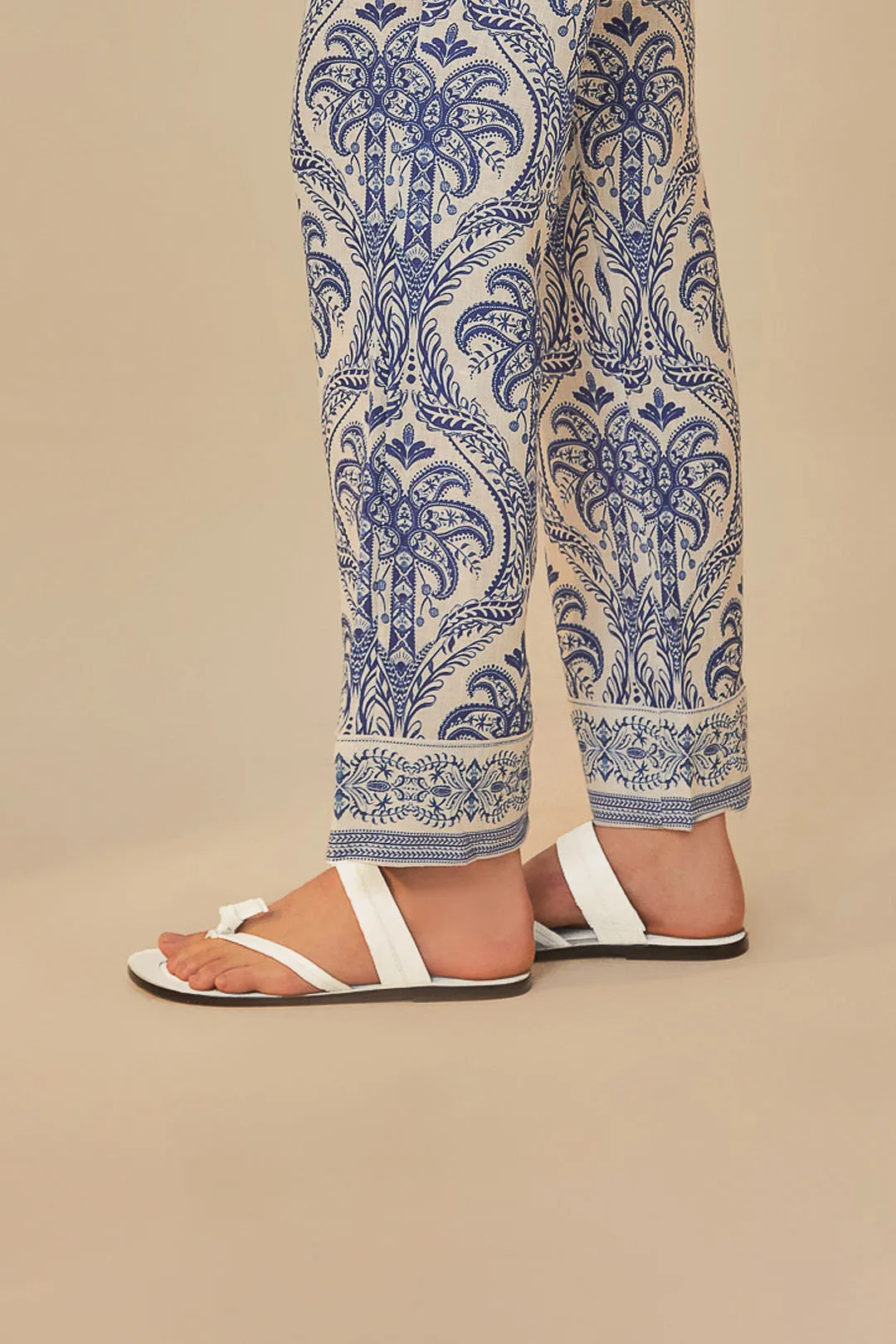 Ivory Tie Flat Sandal
