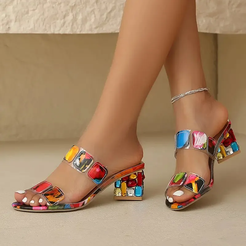 Lyra - Colorful Sandals with Double Strap