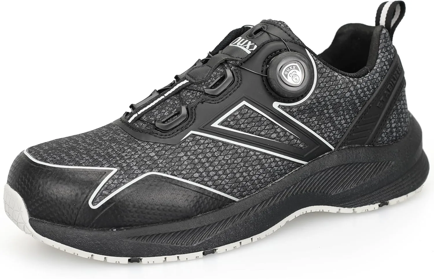 OUXX Autolock Men's Work Shoes, Comfort Popcorn Midsole & Slip-Resistant Rubber Outsole, Aluminum Toe, ASTM F2413 Shoes(OX5301BY)