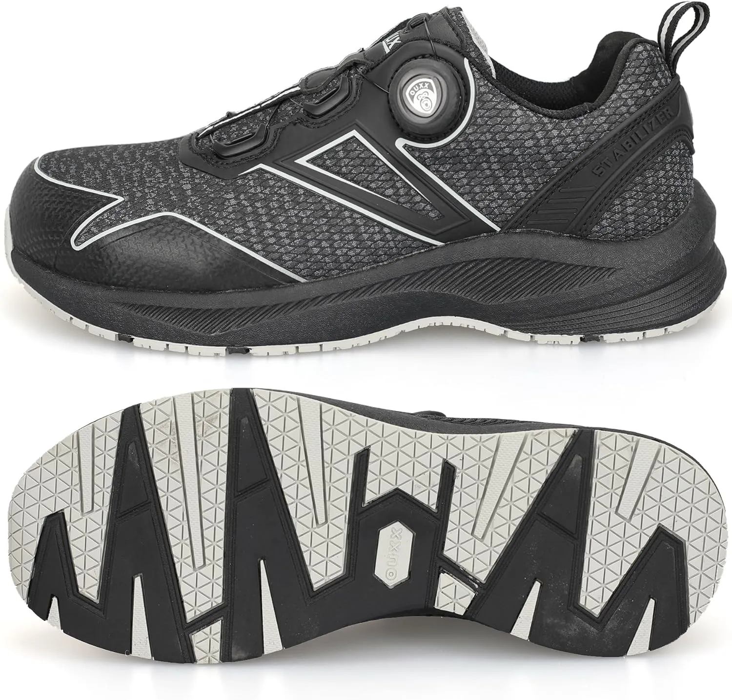 OUXX Autolock Men's Work Shoes, Comfort Popcorn Midsole & Slip-Resistant Rubber Outsole, Aluminum Toe, ASTM F2413 Shoes(OX5301BY)