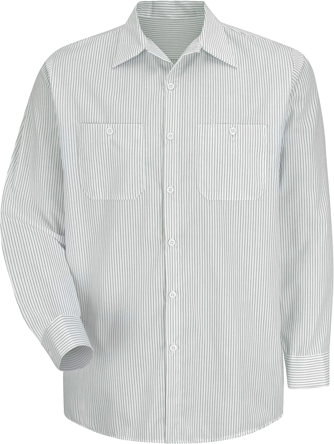 Red Kap Men's Long Sleeve Industrial Stripe Work Shirt