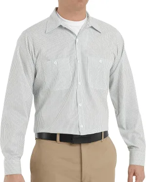 Red Kap Men's Long Sleeve Industrial Stripe Work Shirt