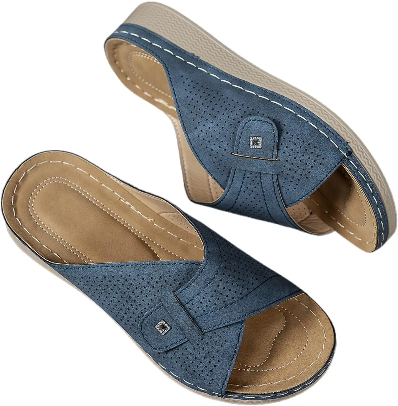 Stylish Women's Sandals Comfortable Summer Slip-On Platform Footwear for Daily Wear Beach Travel Date Outfits