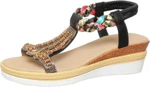 Stylish Women's Sandals Comfortable Wedge Heeled Summer Footwear Casual Beach Slide Design Fashionable Outdoor