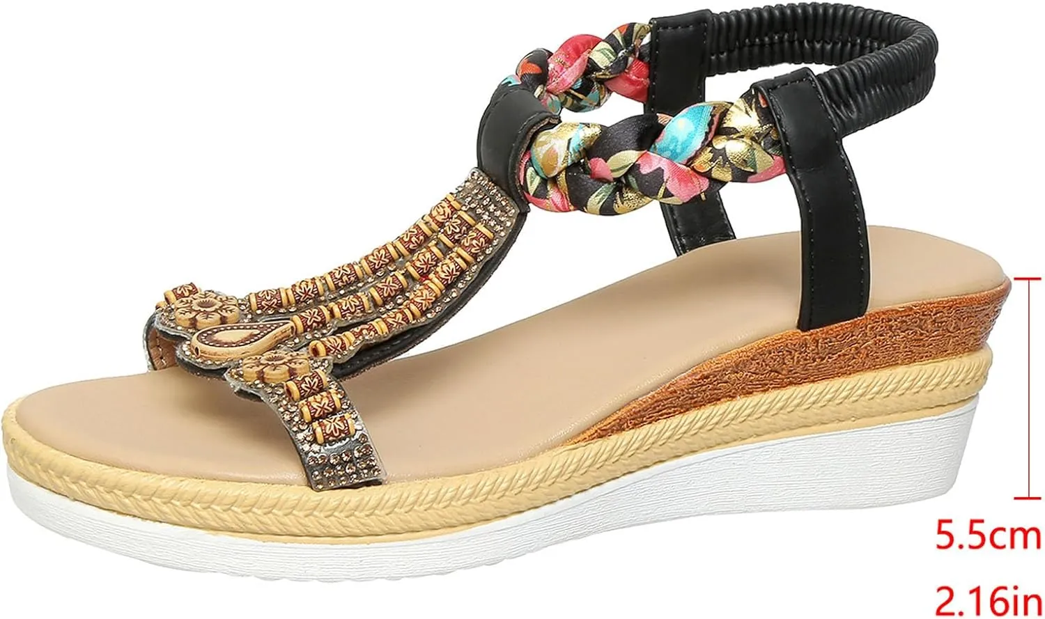 Stylish Women's Sandals Comfortable Wedge Heeled Summer Footwear Casual Beach Slide Design Fashionable Outdoor