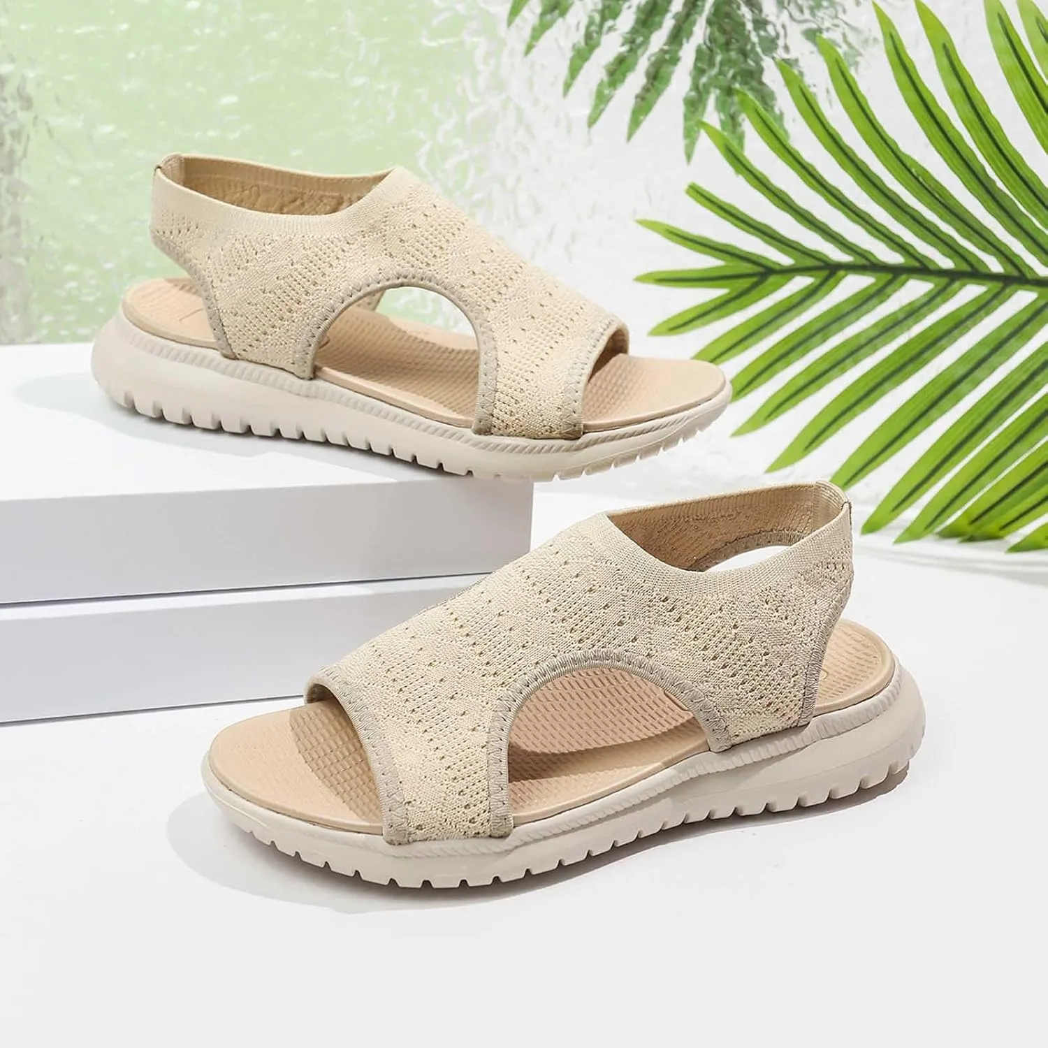 Stylish Women's Sandals for Beach Trips Casual Outings and Everyday Use  Comfortable Flat Slip-On Shoes with Open-Toe Design