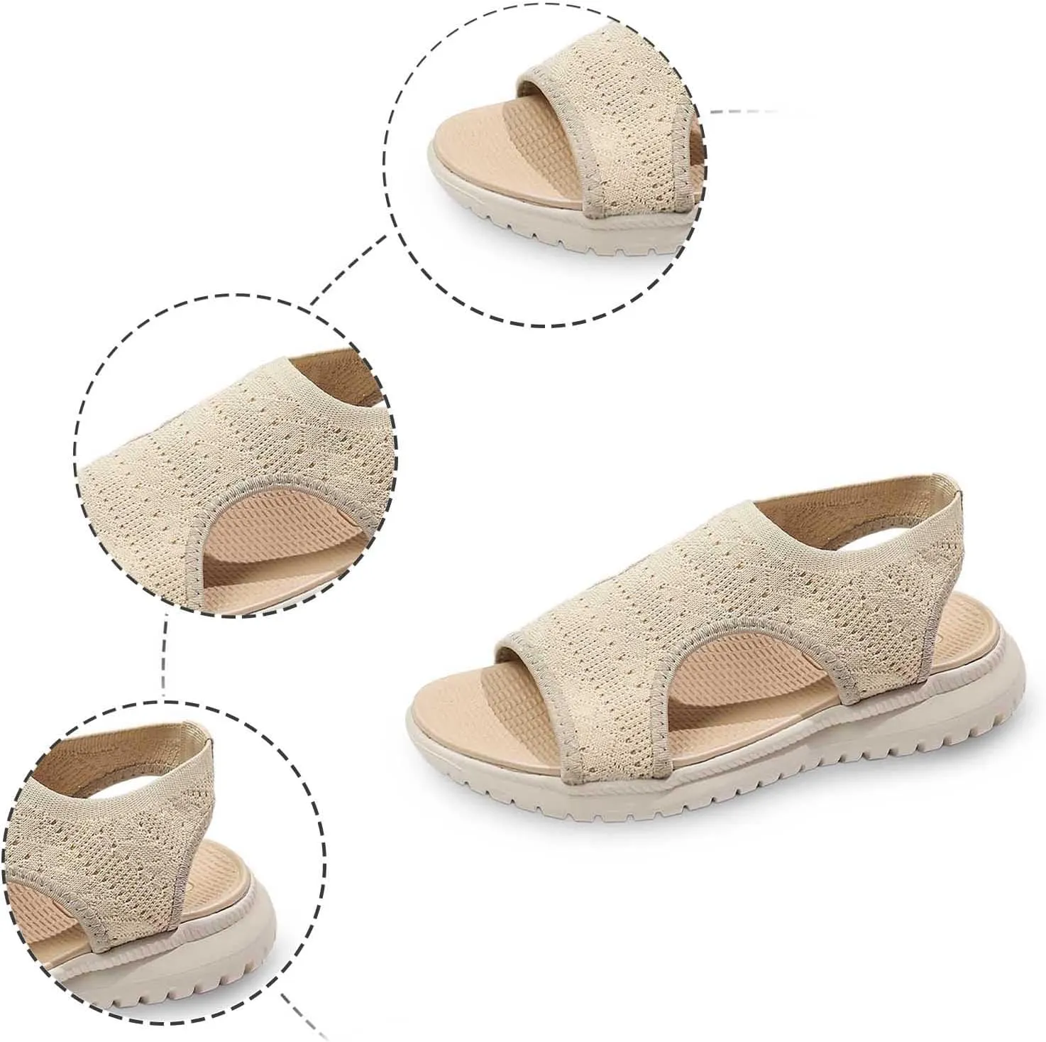 Stylish Women's Sandals for Beach Trips Casual Outings and Everyday Use  Comfortable Flat Slip-On Shoes with Open-Toe Design