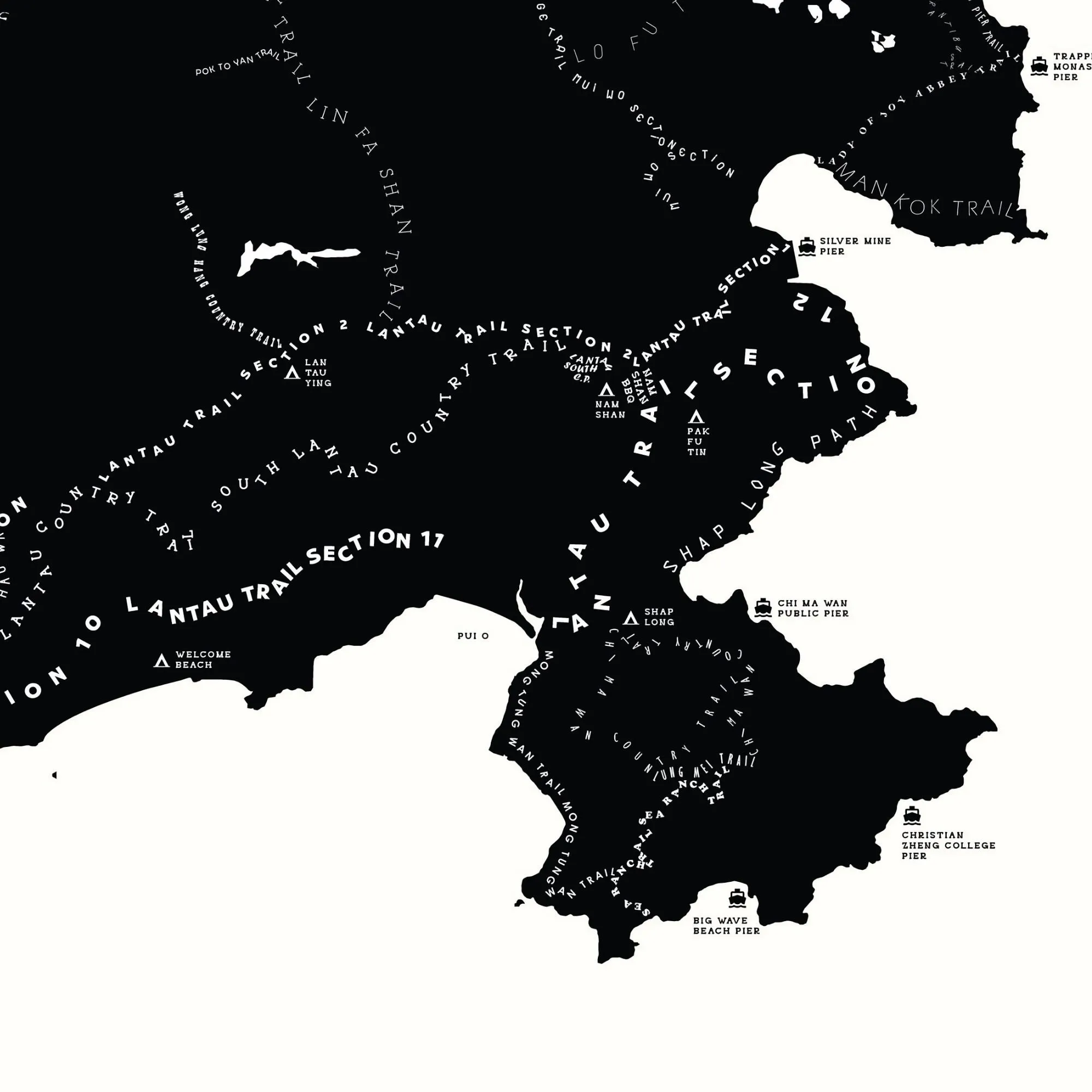 Tiny Island Lantau Silkscreen Poster , Off White