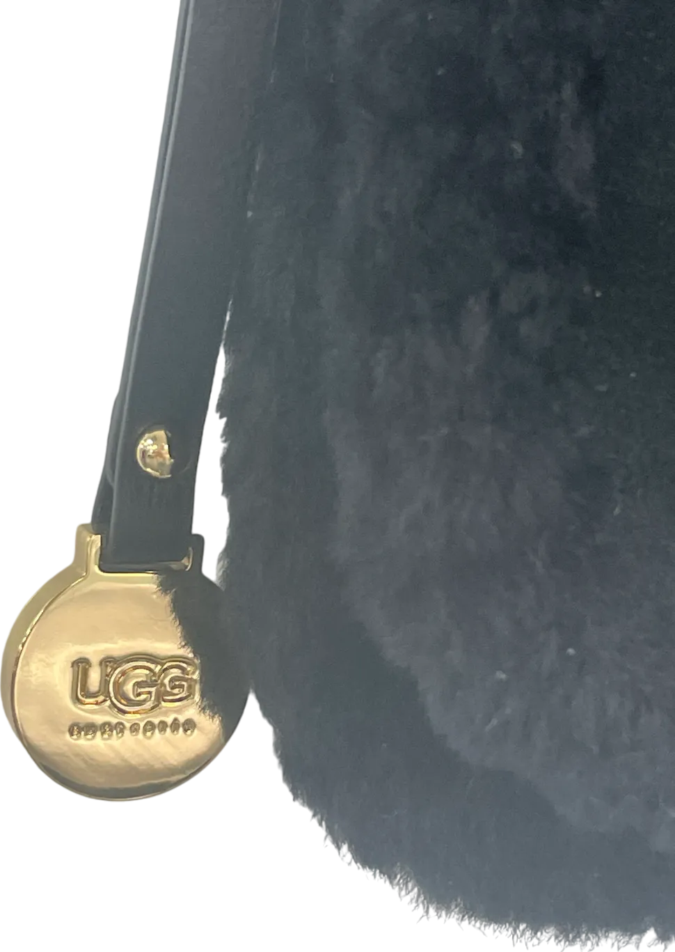 UGG Black Shearling Bow Detail Shoulder Bag