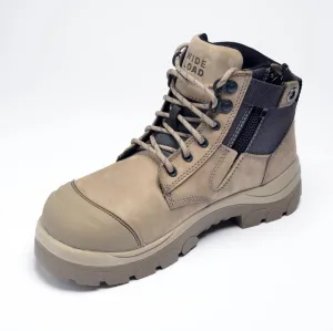 Wide Load 690SZ Stone 6 Inch Steel Cap Zip Safety Boot