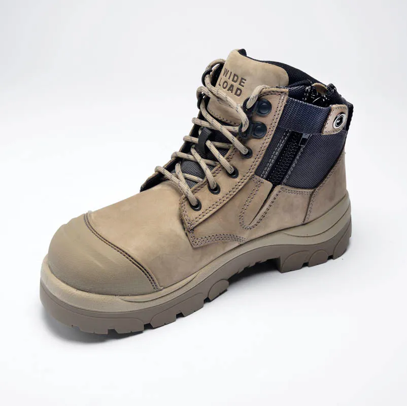 Wide Load 690SZ Stone 6 Inch Steel Cap Zip Safety Boot