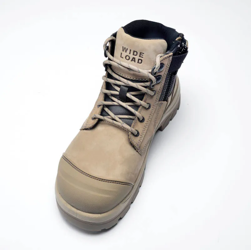 Wide Load 690SZ Stone 6 Inch Steel Cap Zip Safety Boot