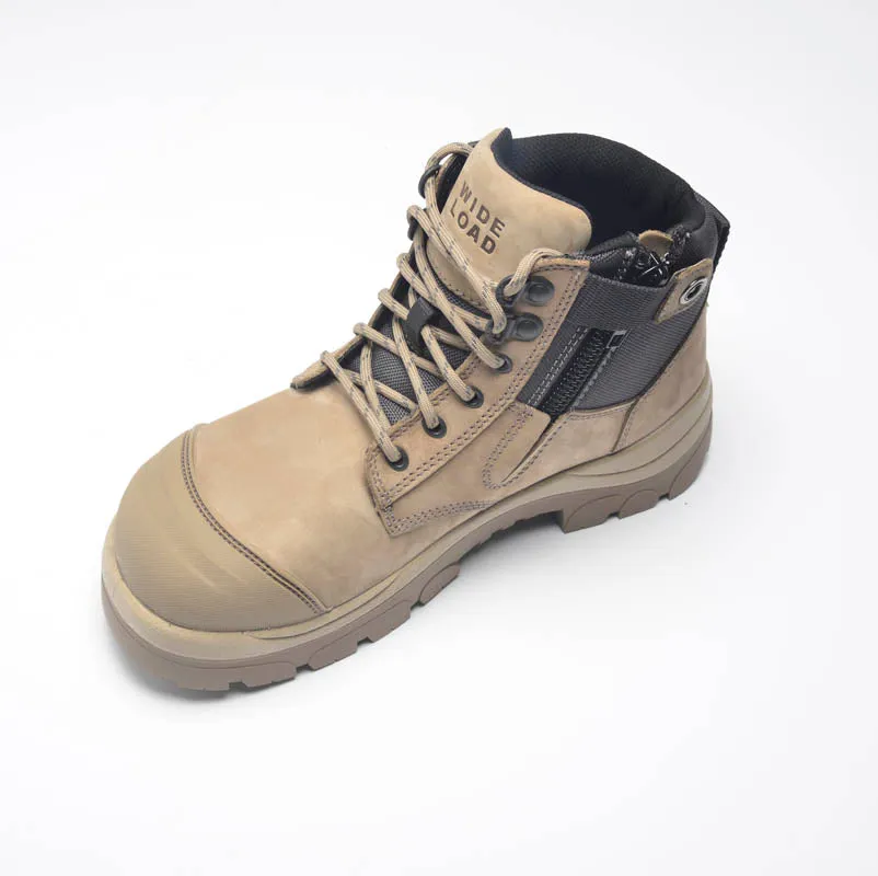 Wide Load 690SZ Stone 6 Inch Steel Cap Zip Safety Boot