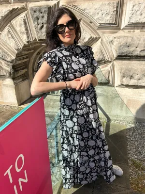 Willow - Black Floral Reversible Midi Dress