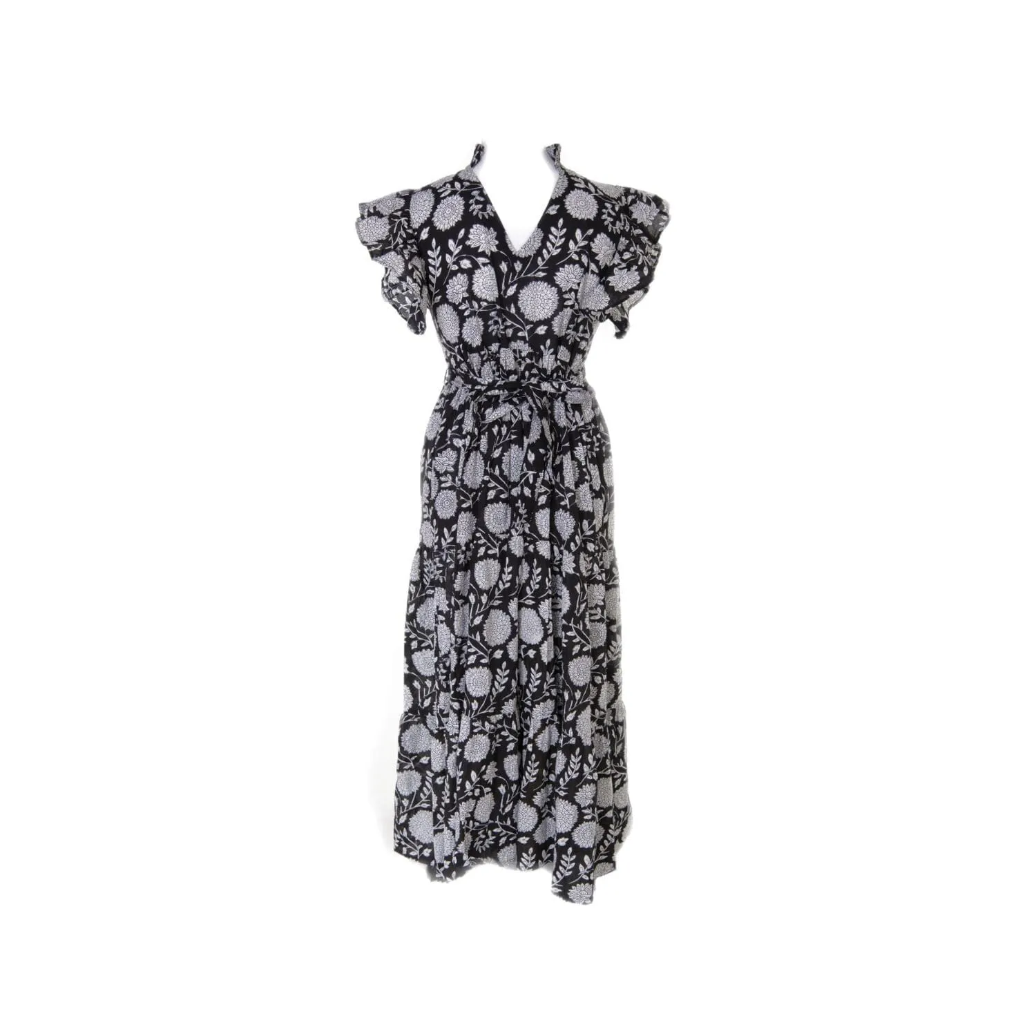 Willow - Black Floral Reversible Midi Dress