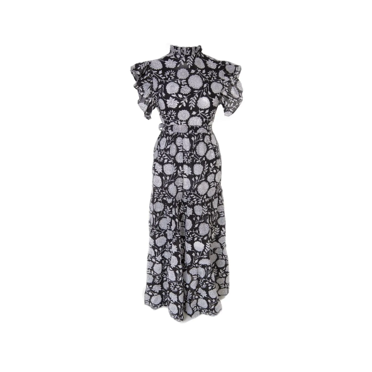 Willow - Black Floral Reversible Midi Dress