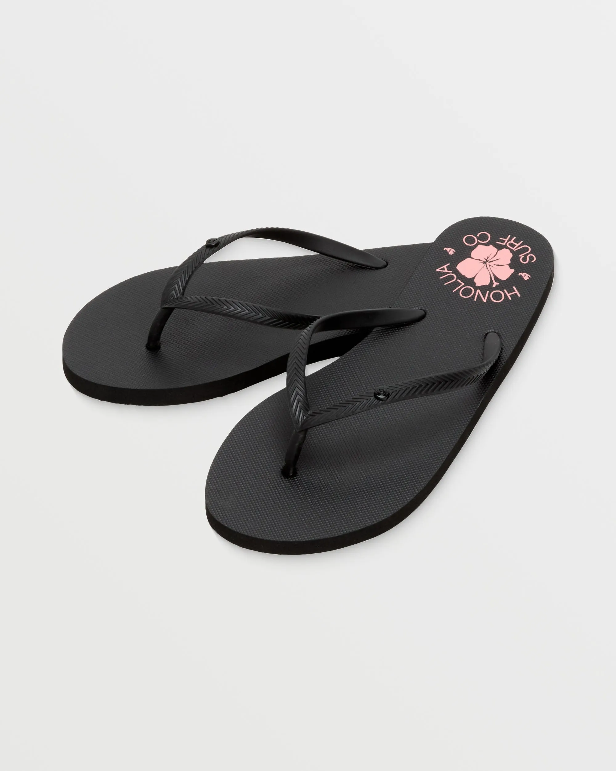 Womens Hibiscus Sandals - Black